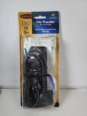 Belkin PRO Series DB9 Female-to-DB25 Female Serial Printer 10' Cable Null Modem